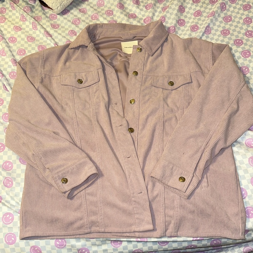 Oversized purple jacket
